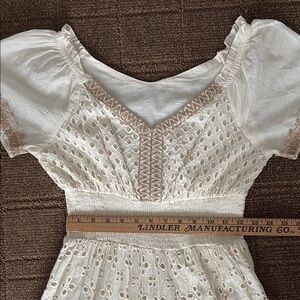 Boho. Cream and Tan Maxi Dress